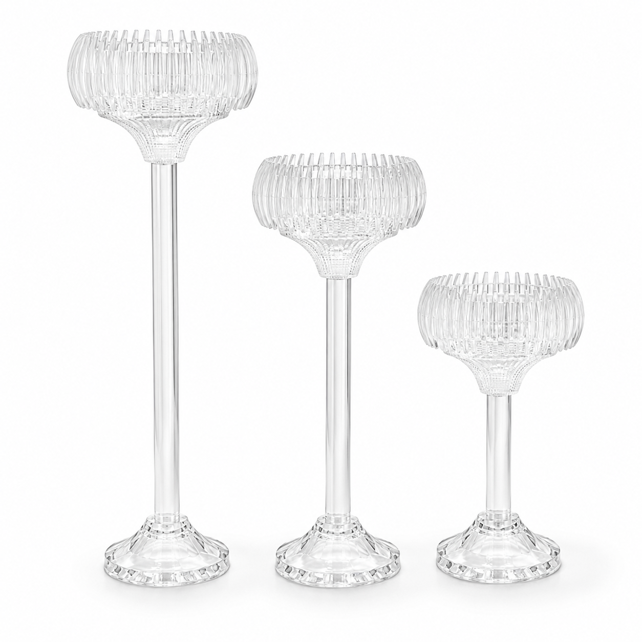 Clear Crystal Candle Holder Se
