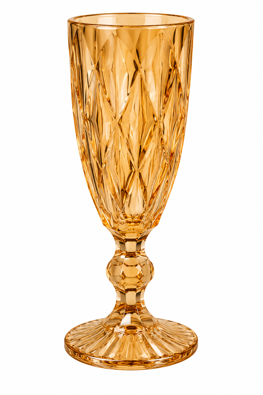 AMBER GOLD CRYSTAL CHAMPAGNE GLASS – 6 PCS SET