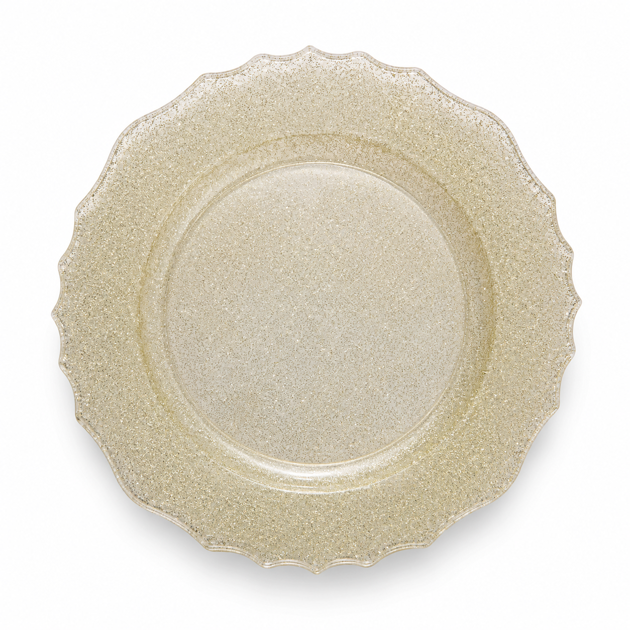 Gold Glitter Scalloped Charger Plate