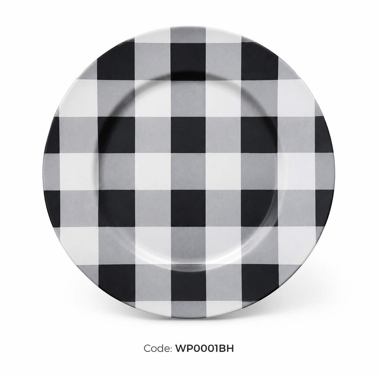 Black & White Check Charger Plate