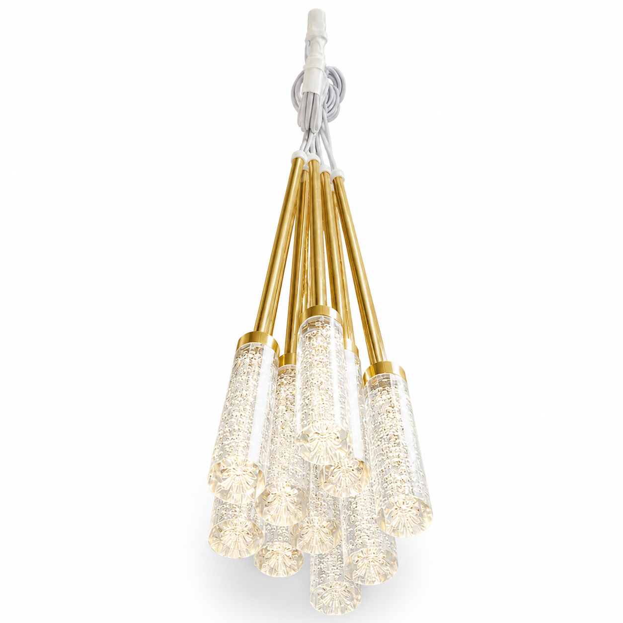 MODERN GOLD AND CRYSTAL PENDANT  CHANDELIER