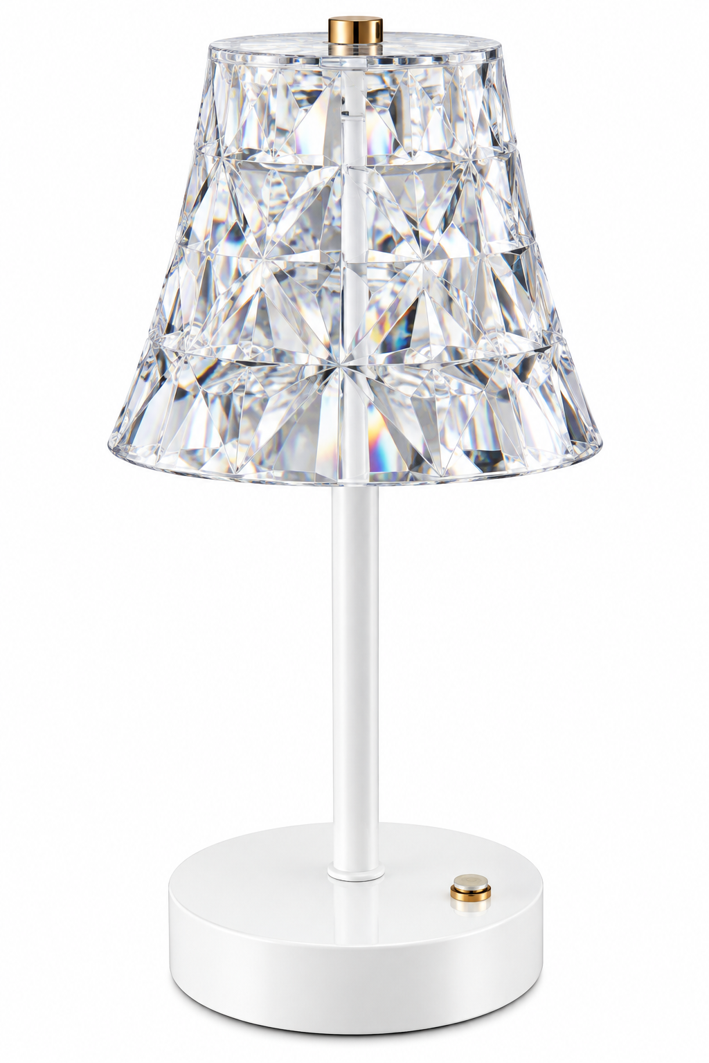 The 25CM WHITE CRYSTAL TABLE LAMP