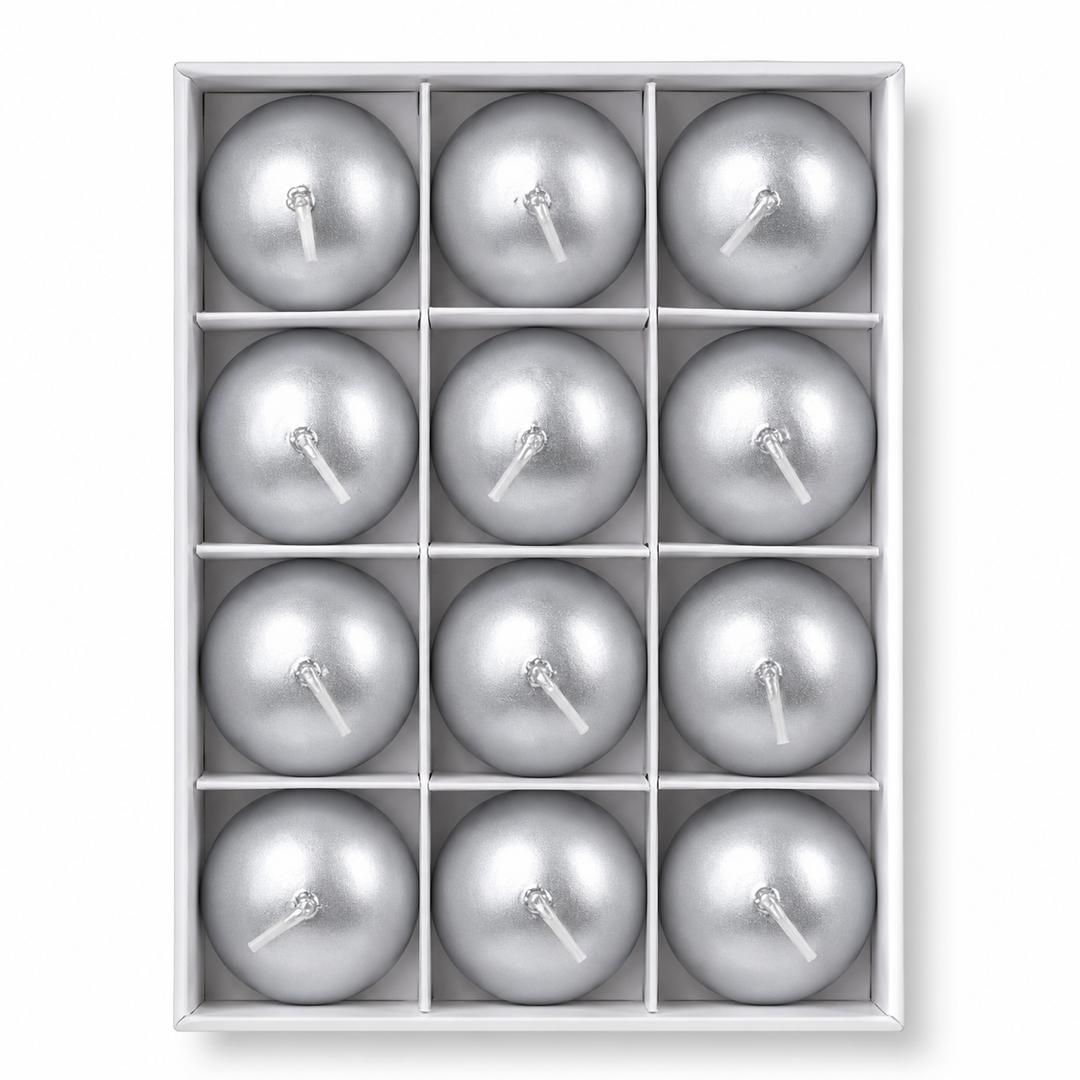 Silver Christmas Baubles Set of 12