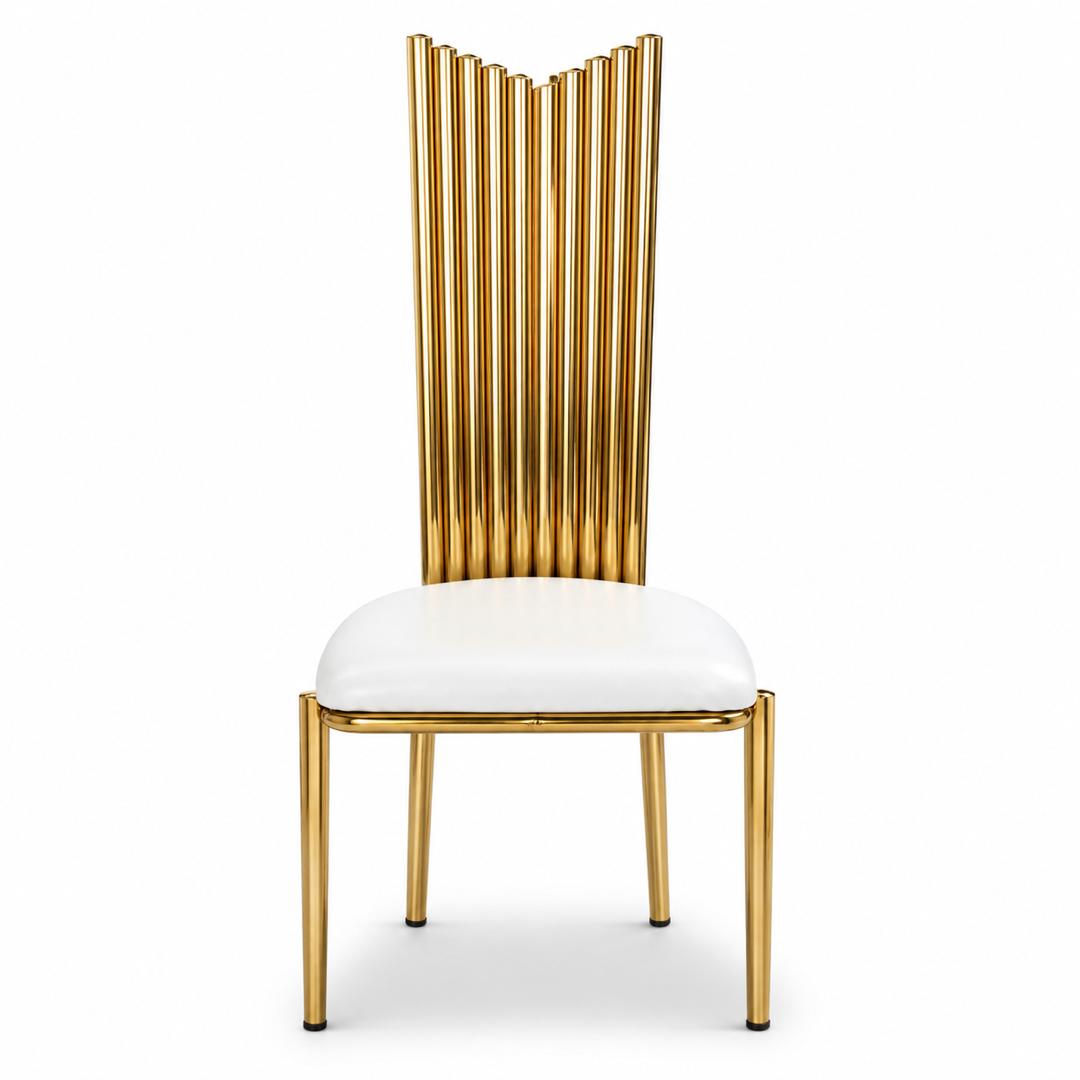 TWIN GOLD RIBBED HIGH-BACK COUPLE CHAIR