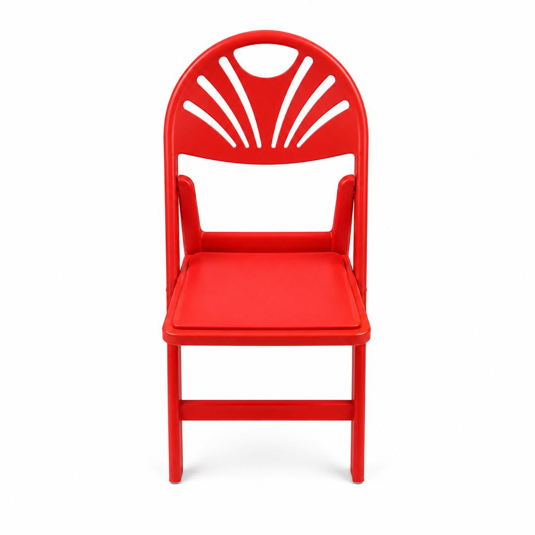 RED ARCH FAN-BACK FOLDING CHAIR