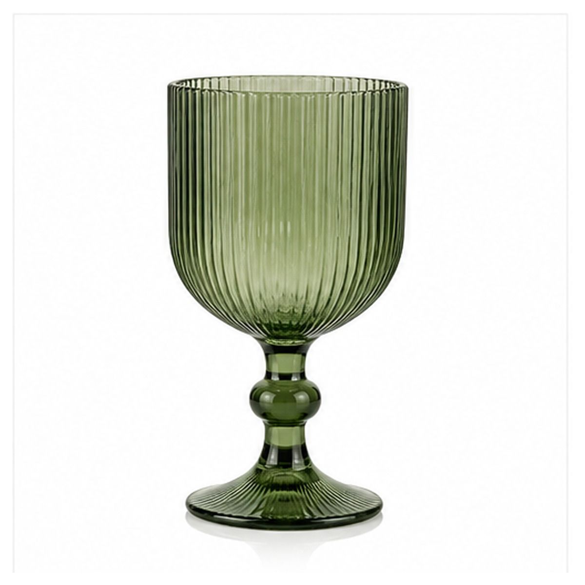 EMERALD GREEN RIBBED WINE GOBLET