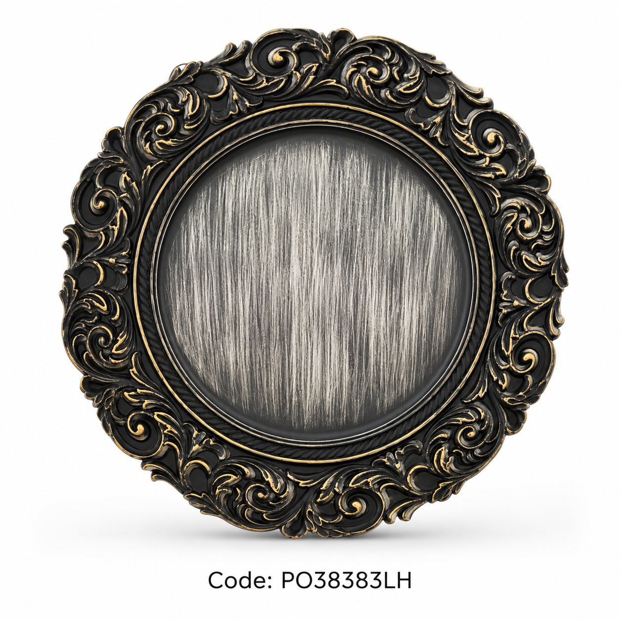 Luxury Black & Gold Ornate Charger Plate