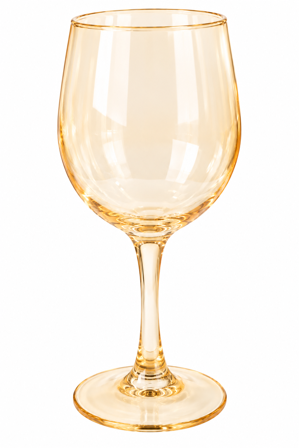 6 PIECES OF LIGHT AMBER GOLD WINE GLASS