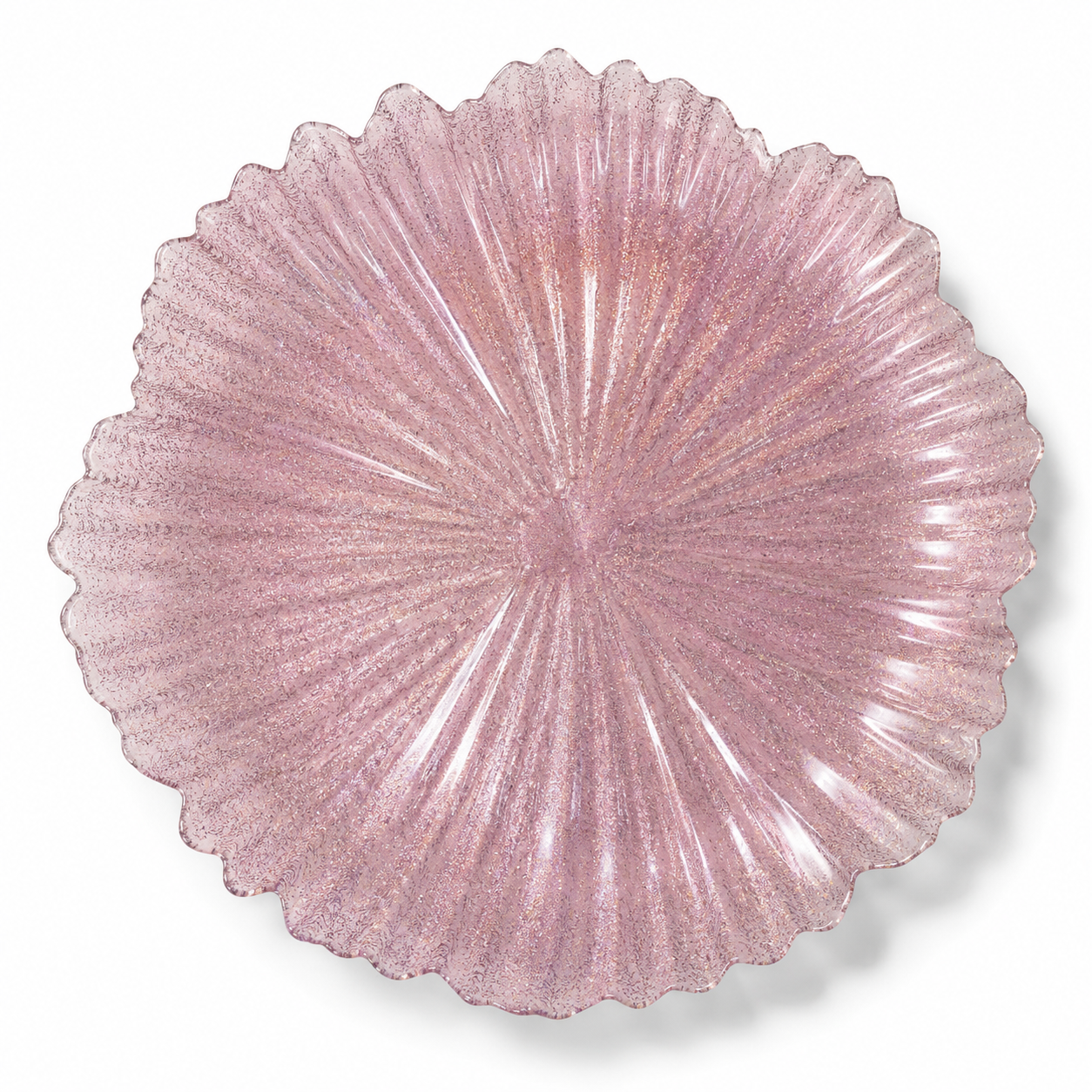 Pink Glitter Sunburst Charger Plate