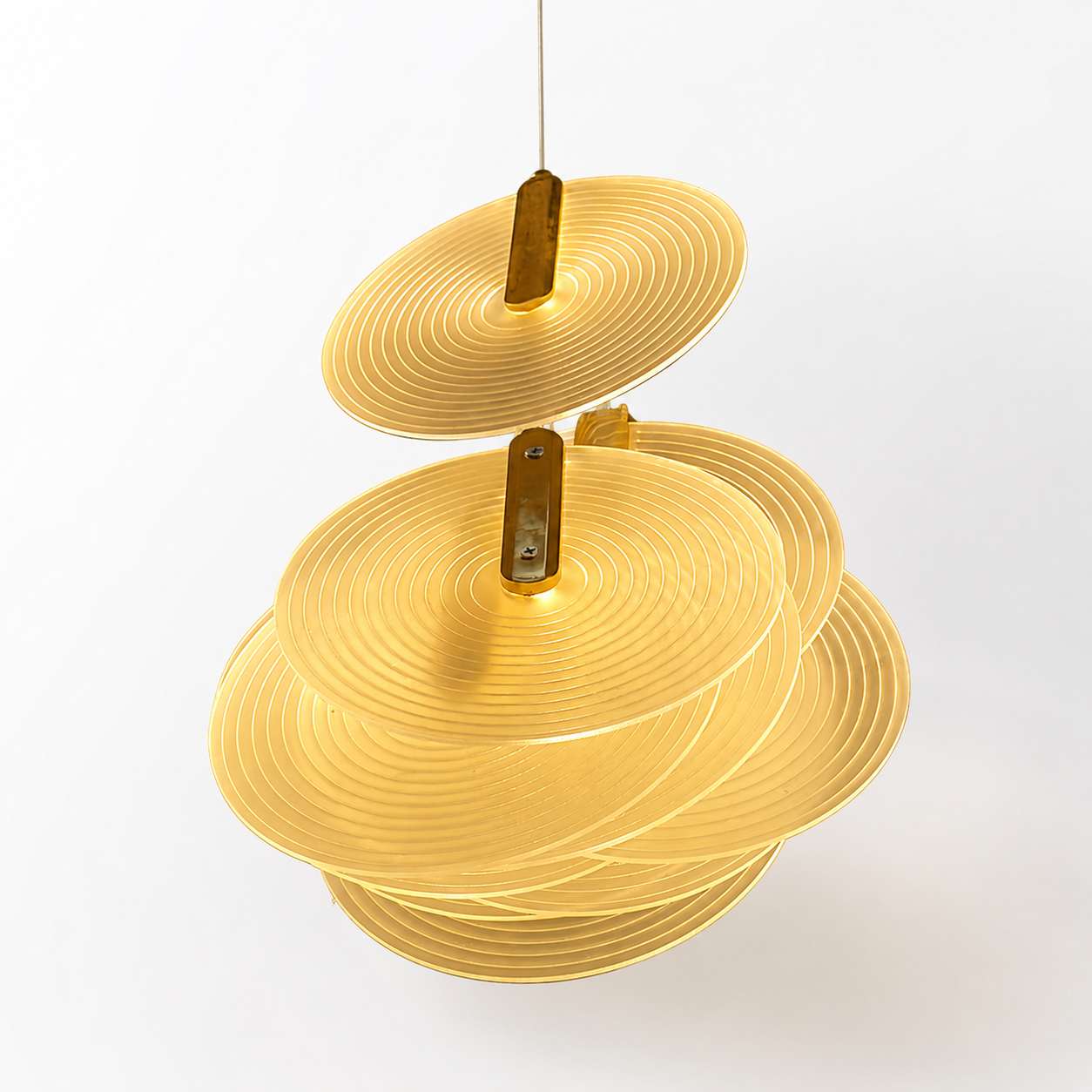 MODERN GOLD DISC LAYER CHANDELIER-CONCENRIC RING DESIGN