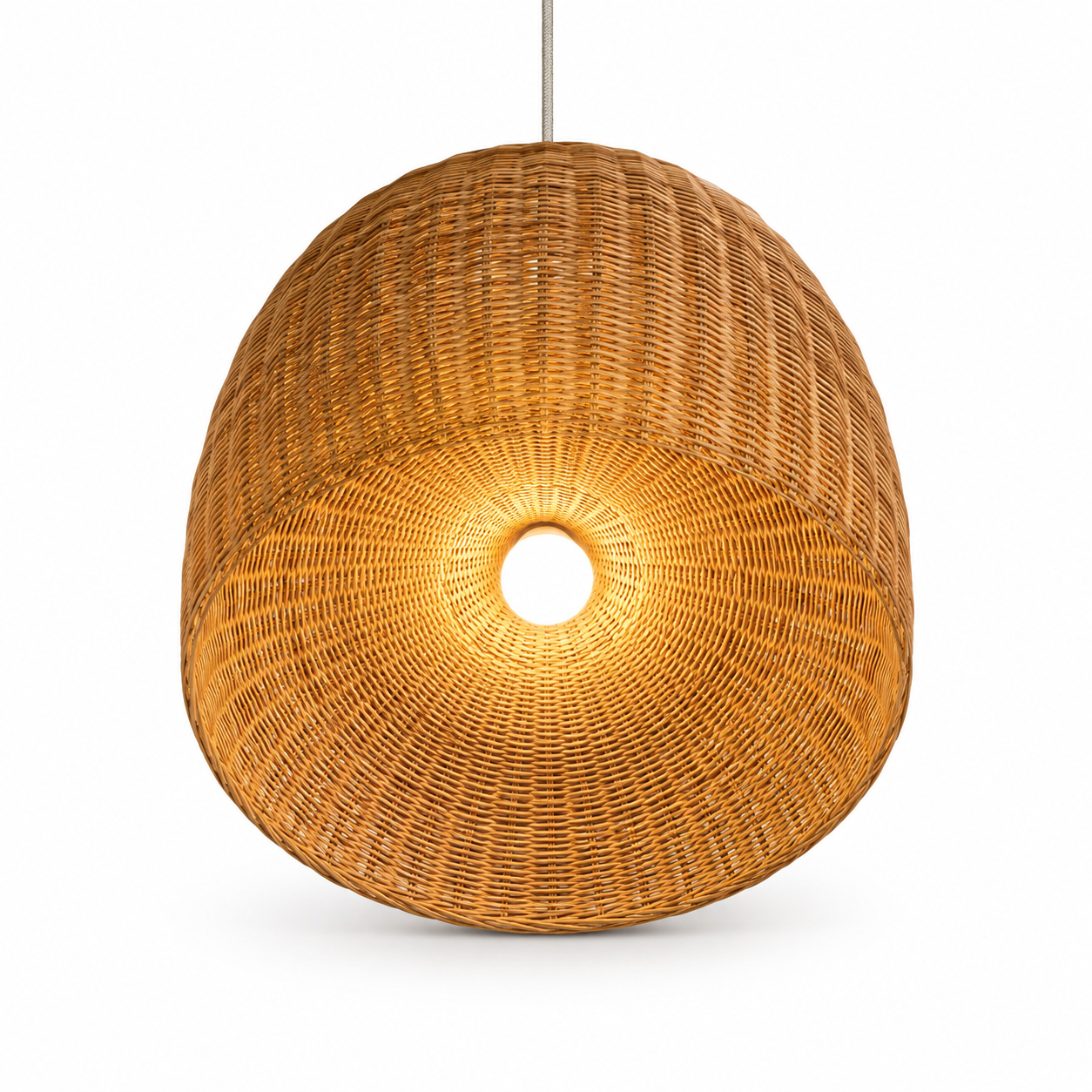NATURAL RATTAN DOME PENDANT LIGHT