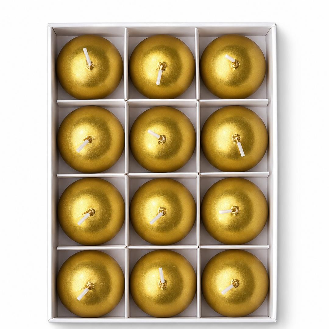 Gold Christmas Baubles Set of 12