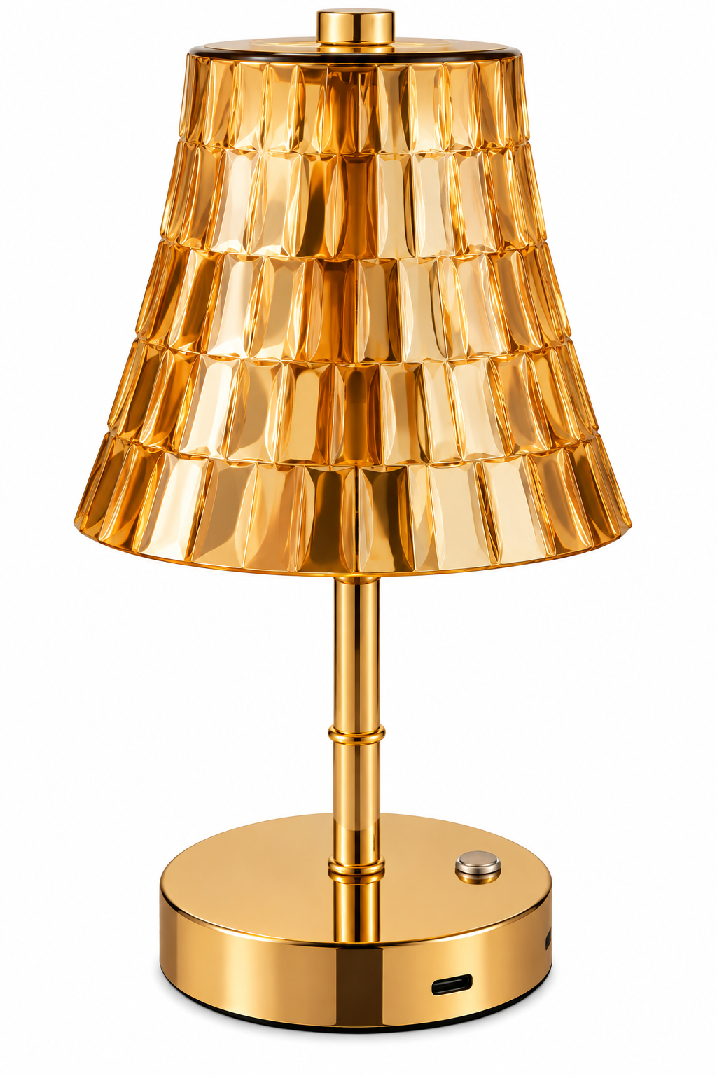 25CM FACETED GOLD TABLE LAMP